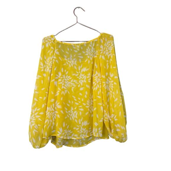 A New Day Lemon Yellow Off Shoulder Blouse - Size Large - Picture 4 of 7